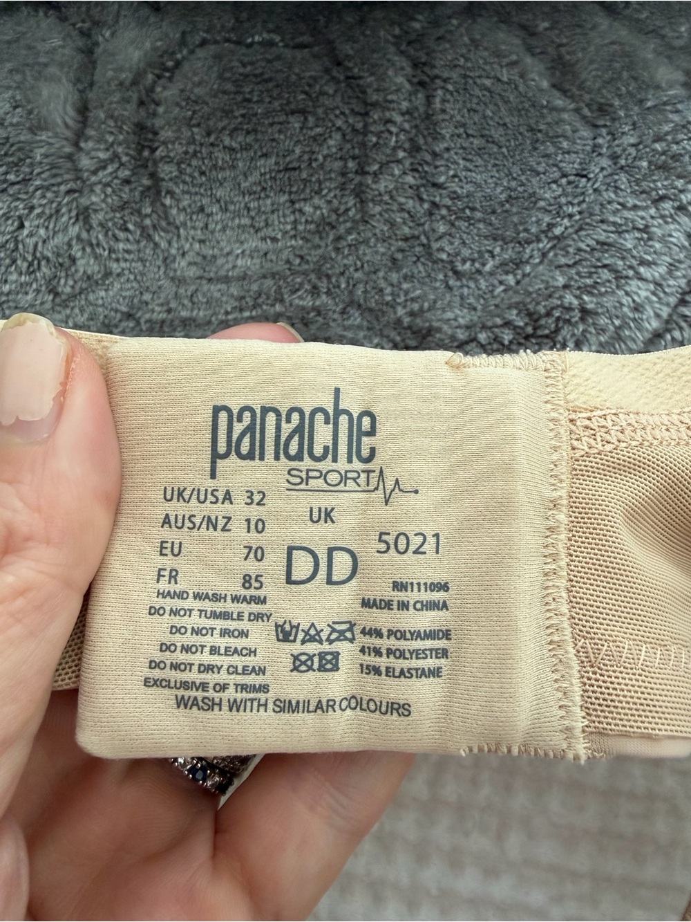 Panache Sport 5021 Underwire Sports Bra Nude Beige 32DD Convertible Racerback - Picture 5 of 5